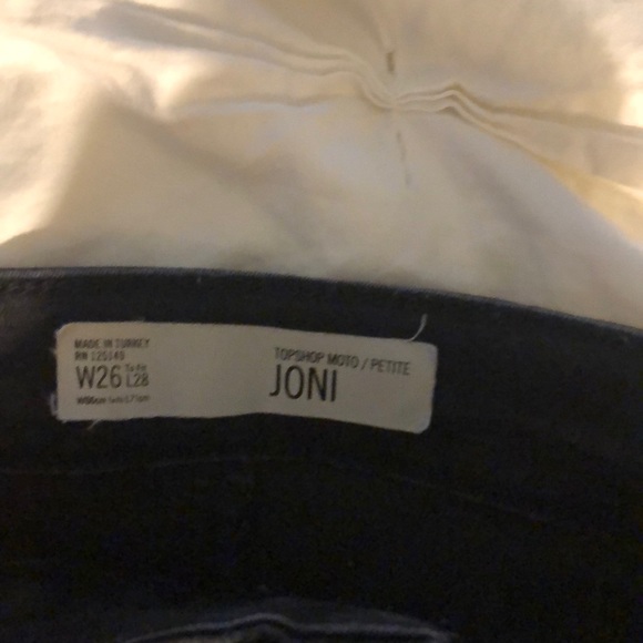 Topshop Petite Moto Super Ripped Black Joni Jeans - Picture 4 of 4